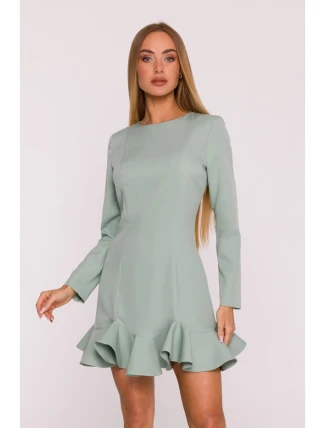 M880 Šaty s volánkovým lemem - mátové M880 Šaty s volánkovým lemem - mátové