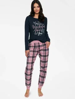Dámské pyžamo 40120-39X Navy Pink - Henderson Ladies