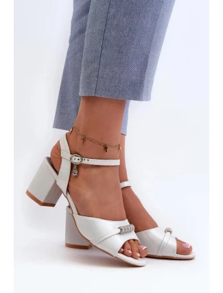 Sandály na podpatku 20241 stříbrné - Step in style Sandály na podpatku 20241 stříbrné - Step in style