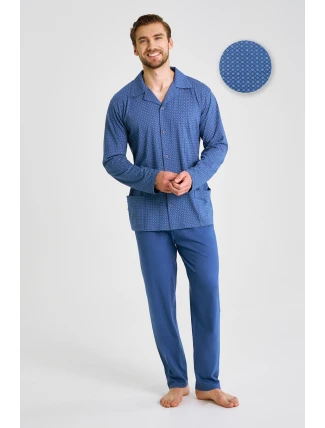 3484 PÁNSKÉ PYŽAMO S DLOUHÝM ZIPEM DEREK 3XL-4XL