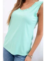 Dámská viskózová halenka s volánem ve výstřihu mincovna