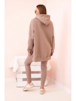 Dámská souprava bavlněná mikina s kapucí a legíny s vysokým pasem fango Dámská souprava bavlněná mikina s kapucí a legíny s vysokým pasem fango