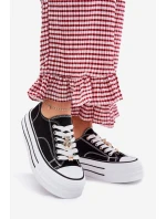 Dámské Tenisky Na Platformě Se Zlatými Připínkami Černé Fiorina