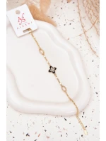 Náramek s čtyřlístkem chirurgická ocel zlatá