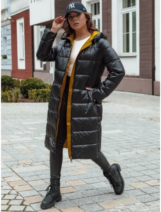 Dámský prošívaný zimní kabát s kapucí BETHANNY černý FashionStreet TY4552