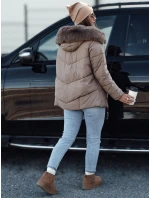 Dámská zimní bunda FIXMIX prošívaná s kapucí tmavě béžová FashionStreet TY4674 Dámská zimní bunda FIXMIX prošívaná s kapucí tmavě béžová FashionStreet TY4674