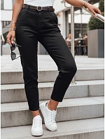 Dámské kalhoty slim fit s opaskem TAIRONIK, černé, FashionStreet UY2721 Dámské kalhoty slim fit s opaskem TAIRONIK, černé, FashionStreet UY2721