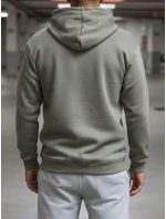 Pánská khaki mikina s kapucí FashionStreet BX5928 Pánská khaki mikina s kapucí FashionStreet BX5928