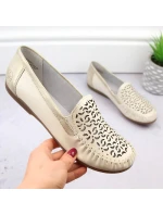 Kožené pohodlné polobotky Rieker W RKR658 beige