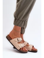 Dámské sandály s přezkami béžové Oliena