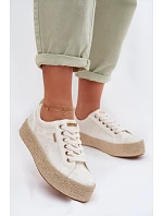 Dámské espadrilles Trampki na platformě Big Star TT274346 Ecru