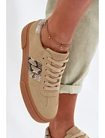 Dámské tenisky s hadí kůží Big Star TT274298 Béžové