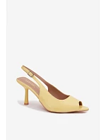 Ženské sandály na podpatku žluté Sevina