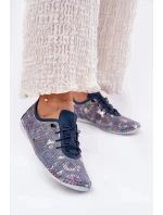 Dámské polobotky z přírodní kůže se vzorem Artiker – modré