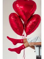 Dámské ponožky s drobným srdíčkem – červené Dámské ponožky s drobným srdíčkem – červené