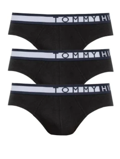 Pánské slipy 3PACK UM0UM01227 Černá s bílou - Tommy Hilfiger