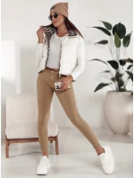 Dámské džínové kalhoty s páskem CLARET v béžové barvě FashionStreet UY2197