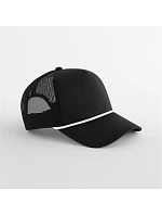 Beechfield B 633 5 panelová Trucker kšiltovka "Rope" 53.0633 black/white