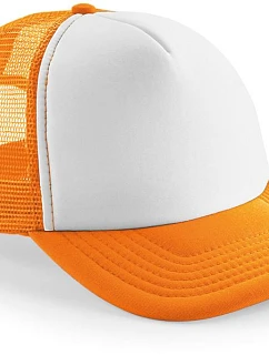 Beechfield B 645B Dětská 5 panelová síťovaná kšiltovka 53.645B orange/white