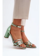 Sandály Na Podpatku S Pásky Černé Enitia