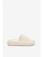 Dámské pantofle na platformě s výstřihem Ecru Ameira