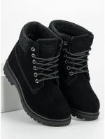 Originální kotníčkové boty dámské černé na plochém podpatku Originální kotníčkové boty dámské černé na plochém podpatku