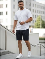 Pánské teplákové kraťasy s tkaničkami, tmavě modré, FashionStreet SX2584 Pánské teplákové kraťasy s tkaničkami, tmavě modré, FashionStreet SX2584