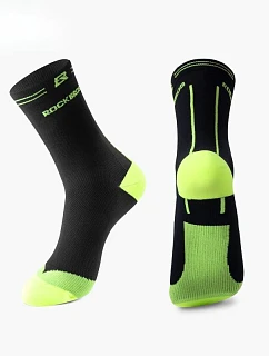 Sportovní ponožky Rockbros, černé s fluorescenčními prvky, velikost L