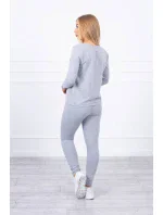 Sada s knoflíkovým výstřihem šedé barvy Sada s knoflíkovým výstřihem šedé barvy