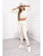 Pruhovaná souprava světle béžová Pruhovaná souprava světle béžová