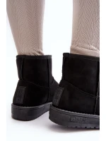 Dámské zimní boty s vyplněním z kožešiny černé Big Star MM274158