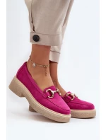 Zazoo 3429 Semišové Dámské Mokasíny S Ozdobou Fuksie
