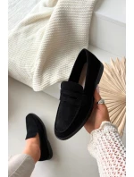 Dámské mokasiny z eko semiše černé Renelia