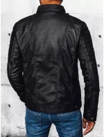 Pánská kožená bunda černá FashionStreet TX4388