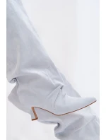 Kozačky s širokým horním lemem a našitím na podpatku Modré Harela