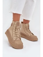 Dámské zateplené vysoké tenisky Big Star – béžové