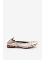 Zazoo 2890 Kožené baleríny Zlaté Ošoupané