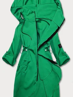 Tenký zelený dámský přehoz přes oblečení s kapucí (B8118-82)