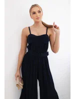 Plisovaný overal s ramínky námořnická modř Plisovaný overal s ramínky námořnická modř