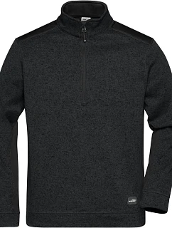 Daiber JN 864 Pánská pracovní fleece bunda 1/2 zip - Strong 02.0864 black/black
