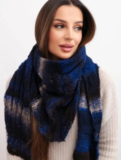 Dámský svetr z měkké a teplé vlny v barevných pruzích KN19 modrý