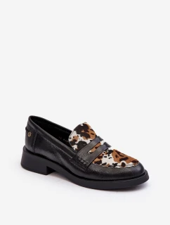 Kožené Ženy Mokasíny Maciejka 06250-01 Černá
