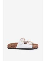 Dámské sandály s přezkami z ekologické kůže bílé Iskira Dámské sandály s přezkami z ekologické kůže bílé Iskira