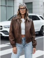 Dámská kožená bunda bomber hnědá FashionStreet TY5219
