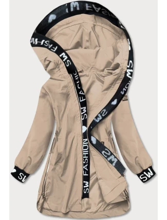 Jednoduchá béžová dámská bunda (B8018-12) Jednoduchá béžová dámská bunda (B8018-12)
