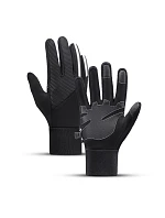 Zateplené protiskluzové sportovní rukavice pro telefon (velikost XL) - černé