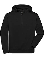 Daiber JN 839 Prac. mikina z bio bavlny, kapuce, "1/4" zip 02.0839 black Daiber JN 839 Prac. mikina z bio bavlny, kapuce, "1/4" zip 02.0839 black