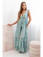 Dámská bavlněná pláštěnka se zavazováním v pase tyrkys