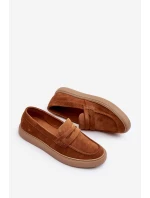 Mužské semišové loafers polobotky Zazoo 1566 hnědé Mužské semišové loafers polobotky Zazoo 1566 hnědé