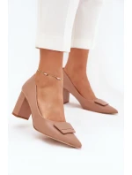 Lodičky Na Podpatku S Dekorací Tmavě Béžové Celira